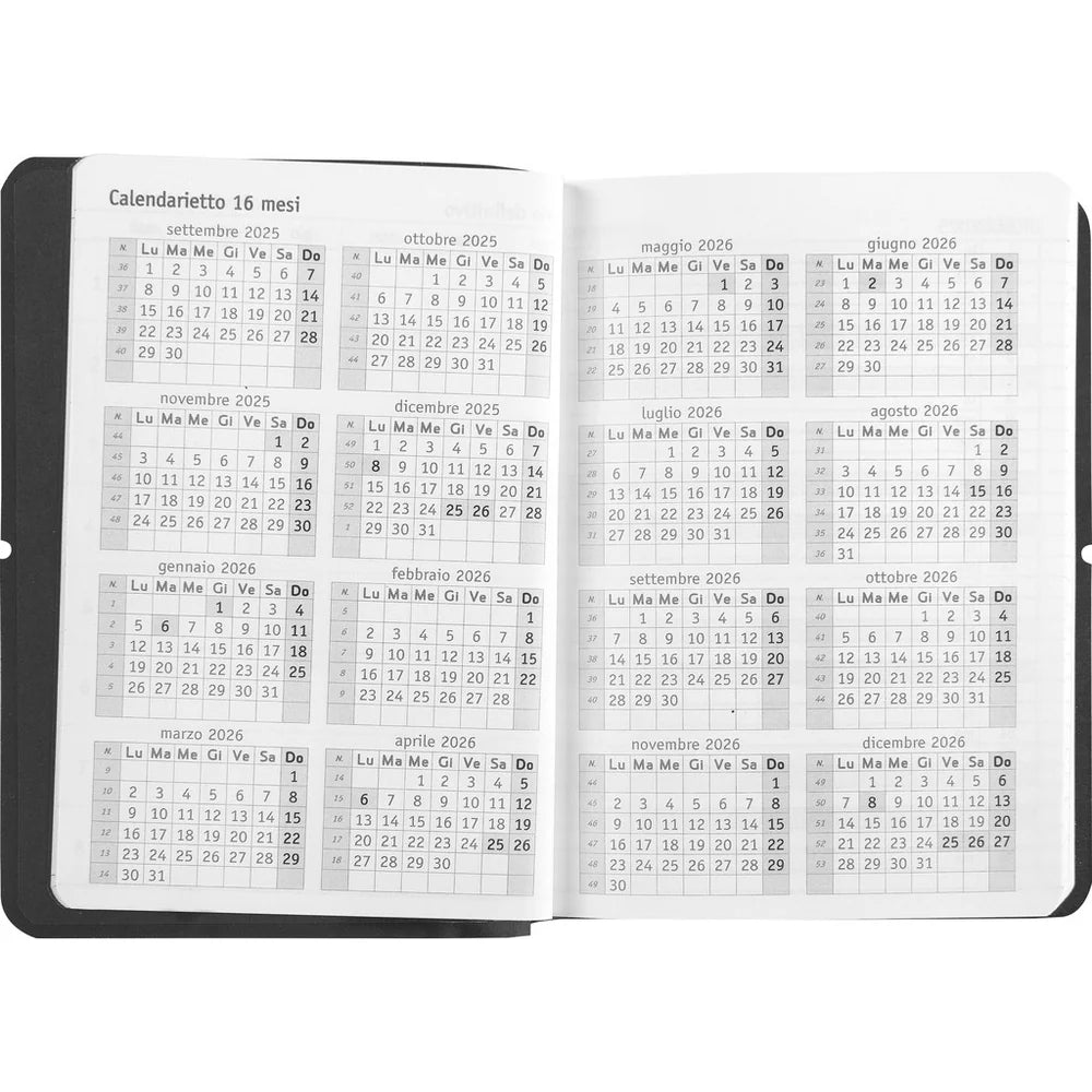 DIARIO AGENDA 16 MESI 2025/26 - COMIX U YOURSELF GIORNALIERA NERO