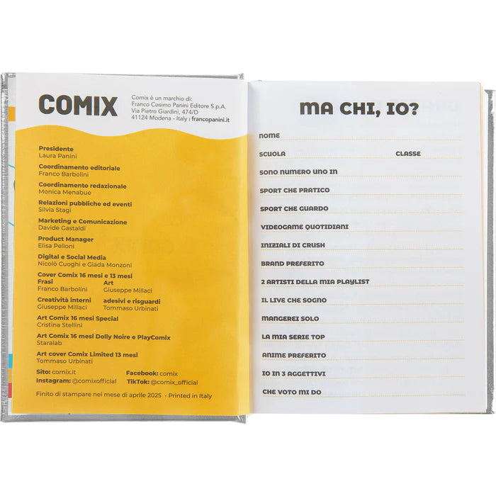 DIARIO DATATO 16 MESI MINI 11 x 15,3 cm - COMIX SPECIAL ARGENTO STELLA