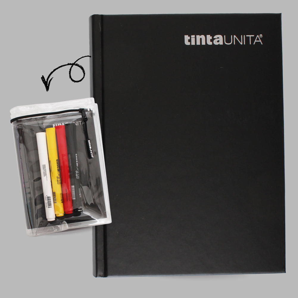 DIARIO TINTA UNITA 18 X 13.5 - CON ACCESSORI E COPERTINA