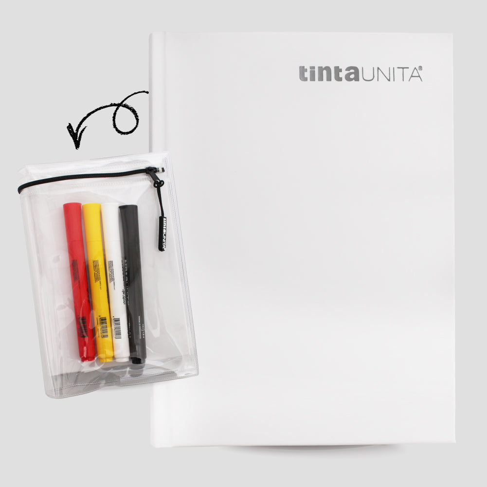 DIARIO TINTA UNITA 18 X 13.5 - CON ACCESSORI E COPERTINA
