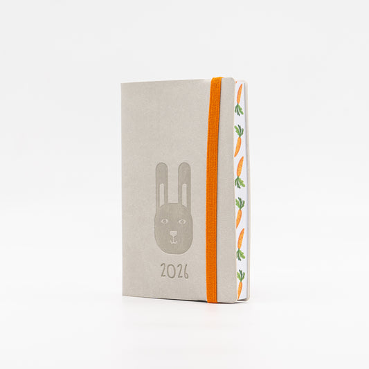 AGENDA GIORNALIERA CON ELASTICO 10X15 ZOOLAND CONIGLIO - GRIGIO