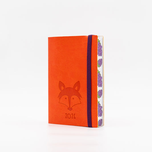 AGENDA GIORNALIERA CON ELASTICO 10X15 ZOOLAND VOLPE - ARANCIONE