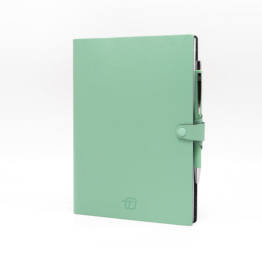 AGENDA GIORNALIERA CON LACCIO E PENNA 7X11 RICCIOLO - VERDE ACQUA