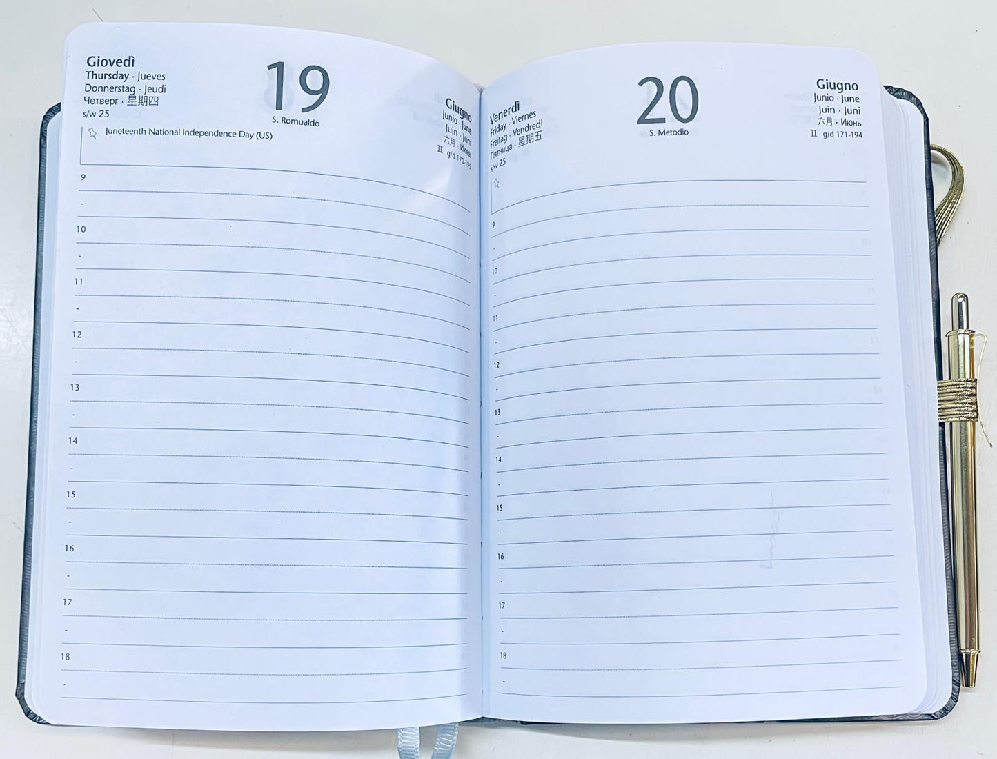 AGENDA GIORNALIERA 2025 INTEMPO 7X11 VERDE