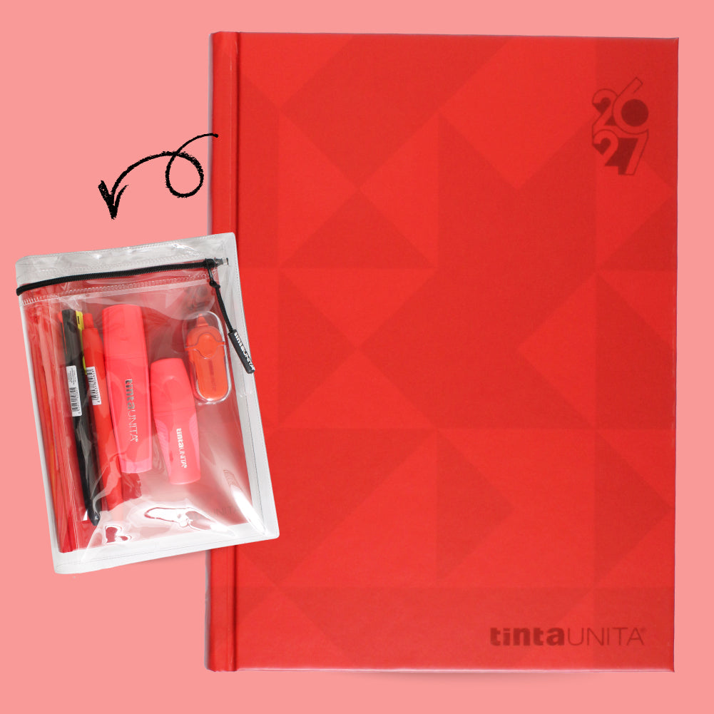 DIARIO TINTA UNITA 18 X 13.5 - CON ACCESSORI E COPERTINA