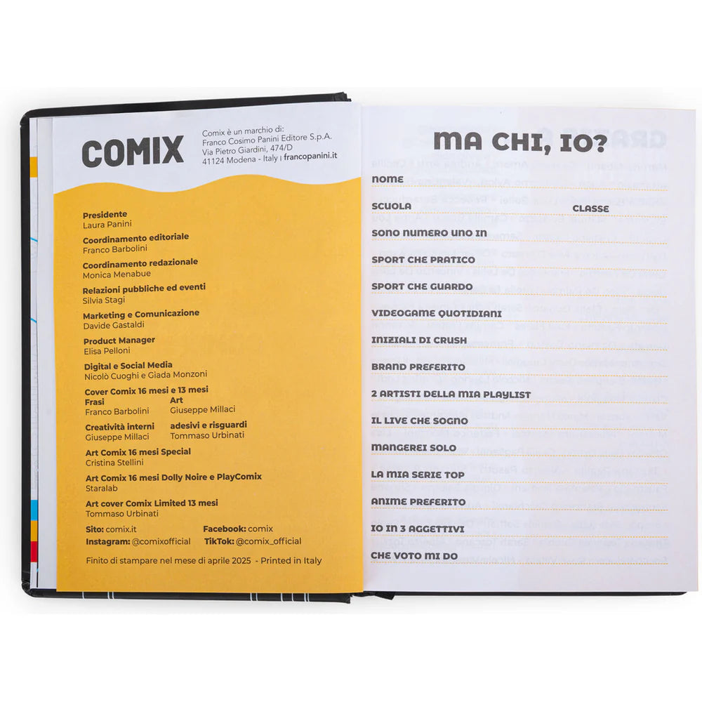DIARIO DATATO 16 MESI MEDIUM COMIX LIMIDET EDITION - NERO/ROSSO