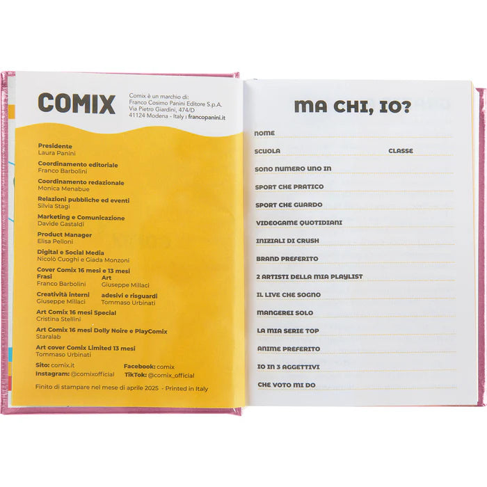 DIARIO DATATO 16 MESI STD 13 x 17,8 cm - COMIX SPECIAL ROSA