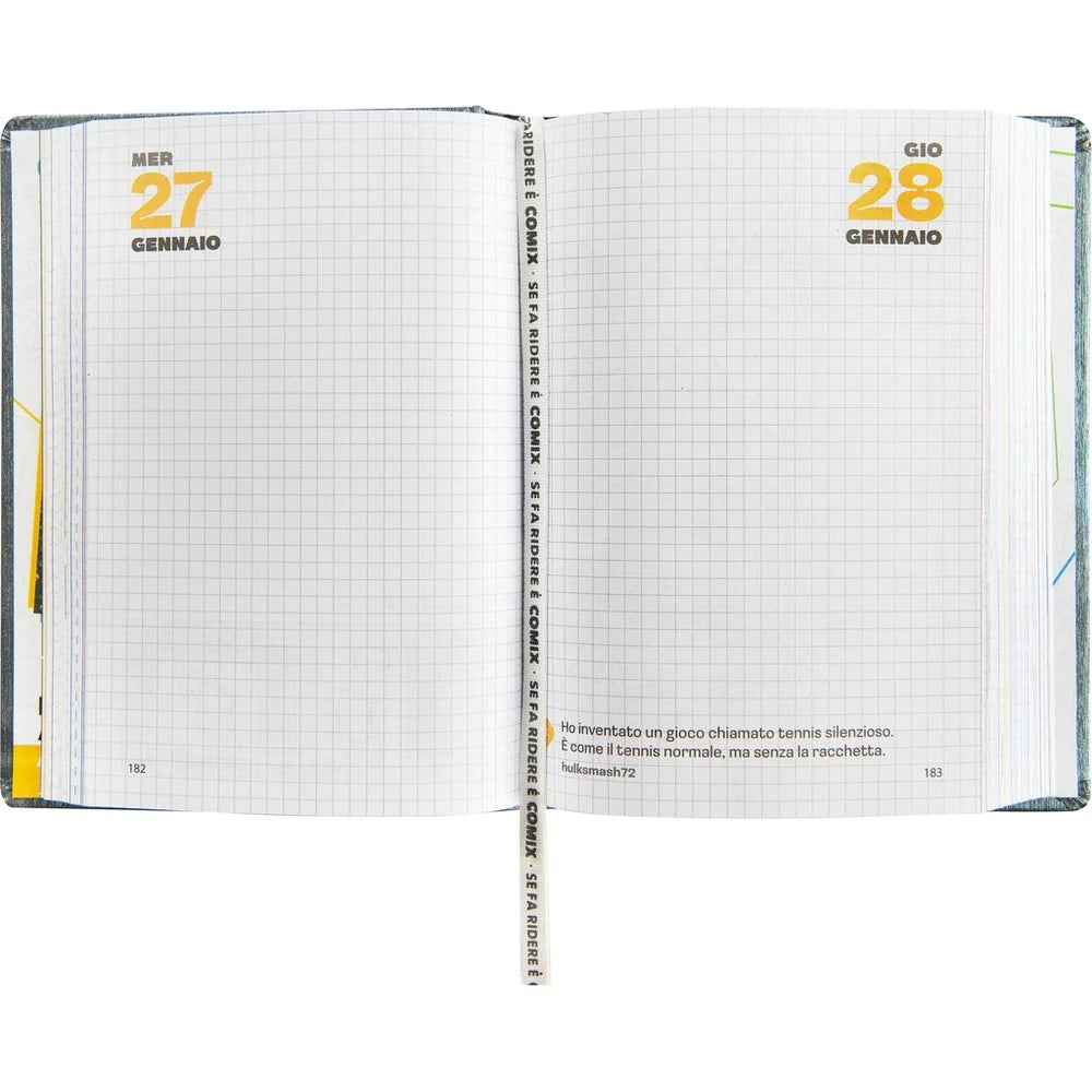 Diario 16 mesi 2026/2027 COMIX - GIORNALIERO MIGNON PLUS GEAR BLACK