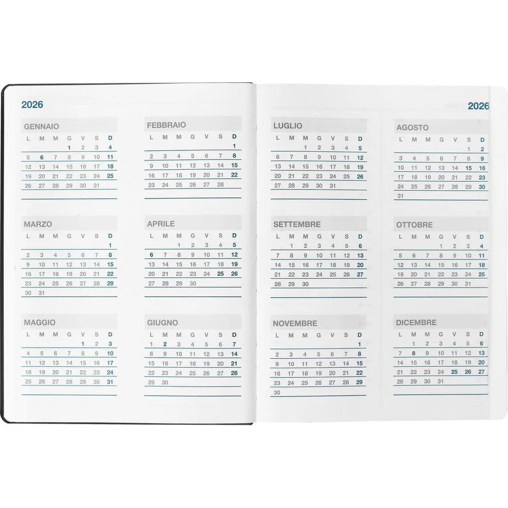 AGENDA COMIX 12 MESI 2026 LARGE SETTIMANALE 19X25 - NERO