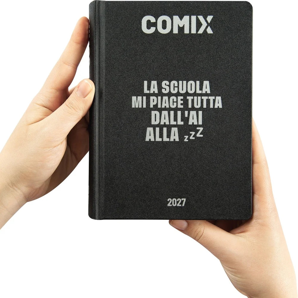 Diario 16 mesi 2026/2027 COMIX - GIORNALIERO MIGNON PLUS NERO/ARGENTO